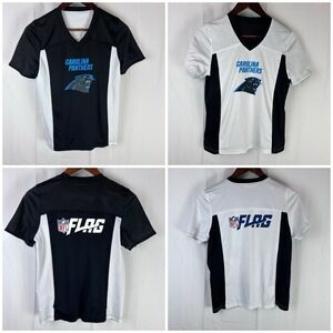 Carolina‎ Panthers Shirt Youth Large NFL Flag Reversible Black White